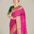 pink silk blend banarasi jacuard work saree with unstitched blouse piece