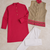 Beige color weaving work with ikkat kanjivaram cotton men's kurta payjama set