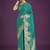 teal green silk blend banarasi jacuard work saree with unstitched blouse piece
