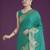 teal green silk blend banarasi jacuard work saree with unstitched blouse piece