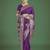 wine silk blend banarasi jacuard work saree with unstitched blouse piece