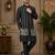 Black color embroidery work silk indo ethnic men's kurta payjama set
