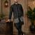 Black color embroidery work silk indo ethnic men's kurta payjama set