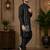 Black color embroidery work silk indo ethnic men's kurta payjama set