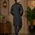 Black color embroidery work silk indo ethnic men's kurta payjama set