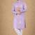 Lavender color unique cross pattern white thread embroidery with silver sequence silk men's kurta payjama set