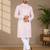Light pink color unique cross pattern white thread embroidery with silver sequence silk men's kurta payjama set