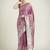 purple silk blend banarasi jacuard work saree with unstitched blouse piece