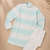 Sky blue color embroidery work & shading print cotton men's kurta payjama set