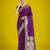 wine silk blend banarasi jacuard work saree with unstitched blouse piece