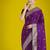 wine silk blend banarasi jacuard work saree with unstitched blouse piece