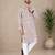 Color unique cross pattern white thread embroidery with silver sequence silk men's kurta payjama set