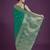 teal green silk blend banarasi jacuard work saree with unstitched blouse piece