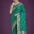 teal green silk blend banarasi jacuard work saree with unstitched blouse piece