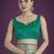 teal green silk blend banarasi jacuard work saree with unstitched blouse piece