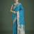 rama silk blend banarasi jacuard work saree with unstitched blouse piece