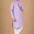Lavender color unique cross pattern white thread embroidery with silver sequence silk men's kurta payjama set
