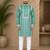 Sea green color embroidery and silver sequence work silk men's kurta payjama set