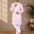 Light pink color unique cross pattern white thread embroidery with silver sequence silk men's kurta payjama set