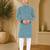 Blue color handcrafted luckhnawi chikankari cotton men's kurta payjama set