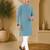 Blue color handcrafted luckhnawi chikankari cotton men's kurta payjama set