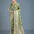 mehendi silk blend banarasi jacuard work saree with unstitched blouse piece