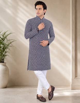 Maroon color handcrafted luckhnawi chikankari cotton men's kurta payjama set 3