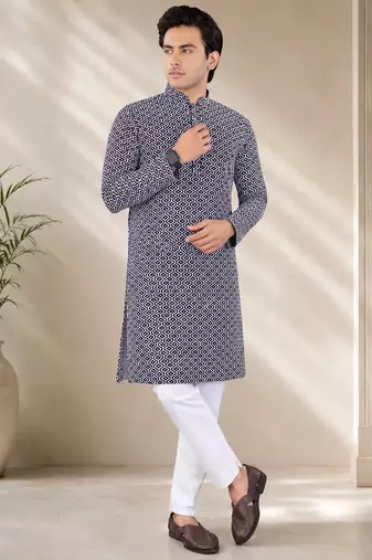 Maroon color handcrafted luckhnawi chikankari cotton men's kurta payjama set