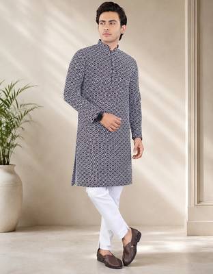 Maroon color handcrafted luckhnawi chikankari cotton men's kurta payjama set 4