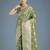 mehendi silk blend banarasi jacuard work saree with unstitched blouse piece