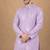 Lavender color unique cross pattern white thread embroidery with silver sequence silk men's kurta payjama set