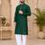 Dark green color with linen fabric men's kurta payjama set