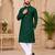 Dark green color with linen fabric men's kurta payjama set