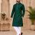 Dark green color with linen fabric men's kurta payjama set
