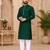 Dark green color with linen fabric men's kurta payjama set