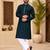Dark blue color with linen fabric men's kurta payjama set