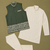 Off white-olive color embroidered daaman work shiny silk men's kurta payjama set