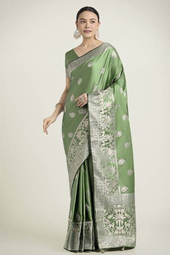 wine silk blend banarasi jacuard work saree with unstitched blouse piece