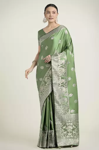 wine silk blend banarasi jacuard work saree with unstitched blouse piece