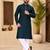 Dark blue color with linen fabric men's kurta payjama set