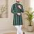 Dark green color digital print with chikankari embroidery work rayon men's kurta payjama set