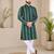 Dark green color digital print with chikankari embroidery work rayon men's kurta payjama set