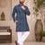 Navy blue color traditional chikankari embroidery cotton men's kurta payjama set