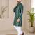 Dark green color digital print with chikankari embroidery work rayon men's kurta payjama set