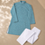 Blue color handcrafted luckhnawi chikankari cotton men's kurta payjama set
