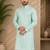 Pista color embroidery and silver sequence work silk men's kurta payjama set
