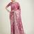 onion pink silk blend banarasi jacuard work saree with unstitched blouse piece