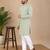 Pista color traditional chikankari embroidery cotton men's kurta payjama set
