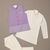 Off white-lavender color embroidered daaman work shiny silk men's kurta payjama set