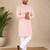 Pink color traditional chikankari embroidery cotton men's kurta payjama set